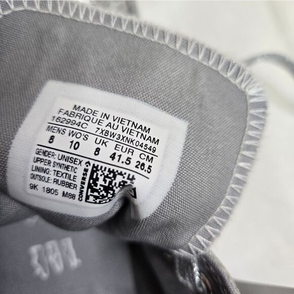 NEW Converse All Star CTAS silver glitter bling low oxford sneaker shoe 10/8 - Picture 8 of 8